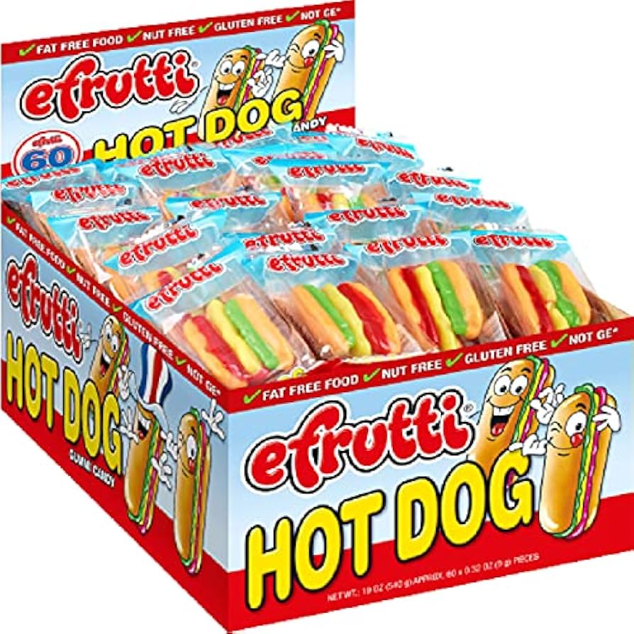 EFRUTTI GUMMI COUNTER DISPLAY HOT DOG 60 PCS
