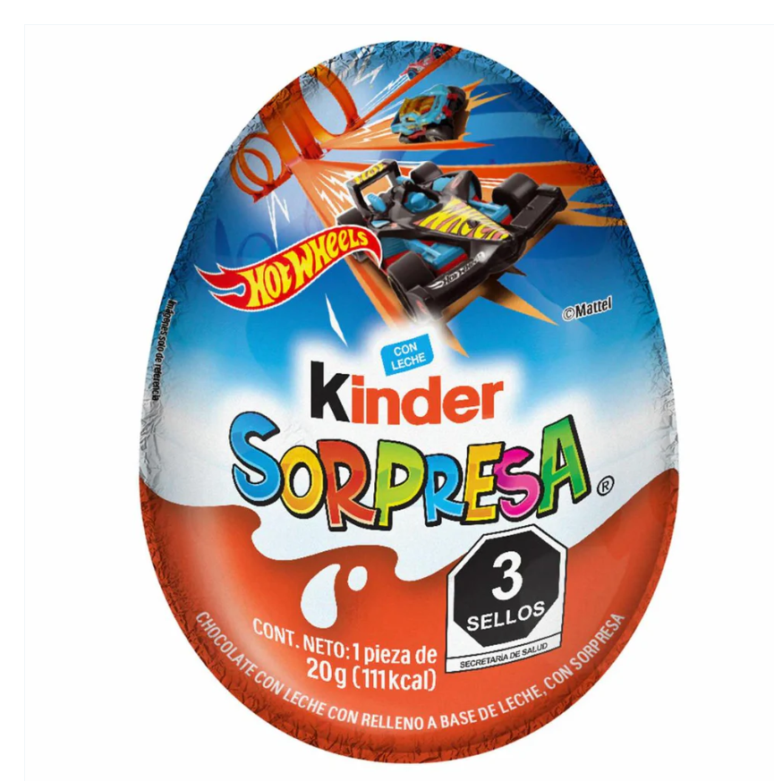 KINDER SORPRESA HOT WHEELS 12/8pcs