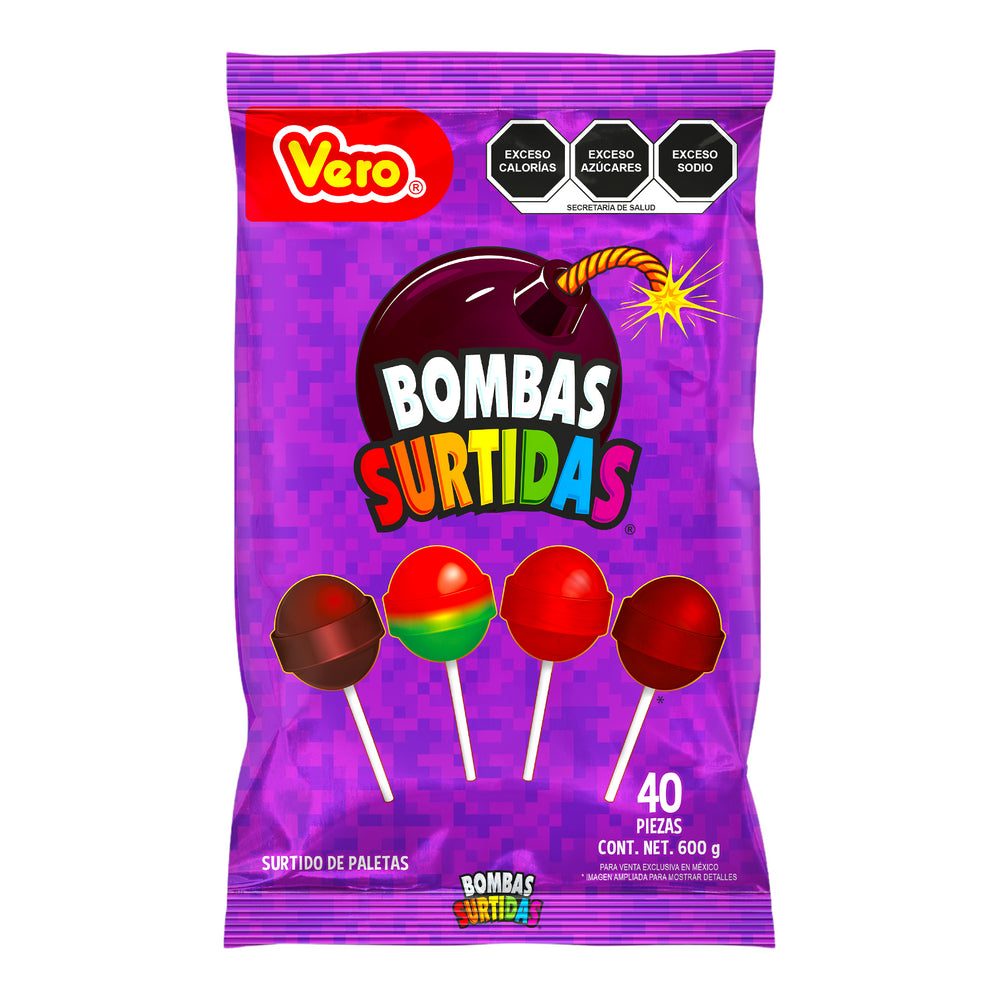 VERO PALETA BOMBA SURTIDA 24/600GR