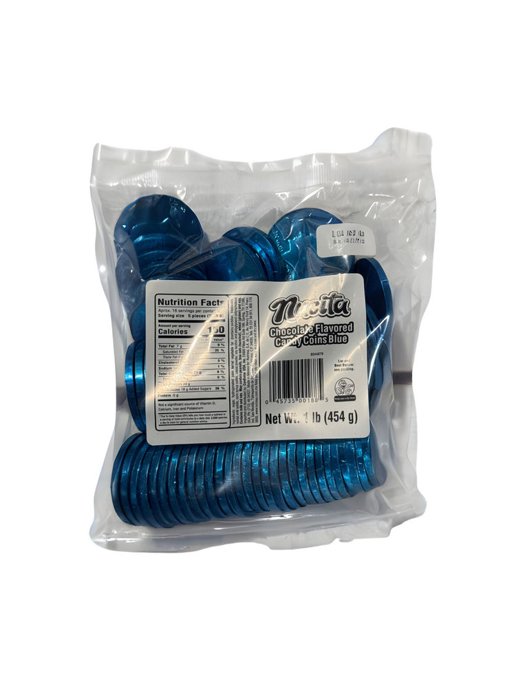 NUCITA MONEDAS D/CHOCO (LIGHT BLUE) 12/1LB