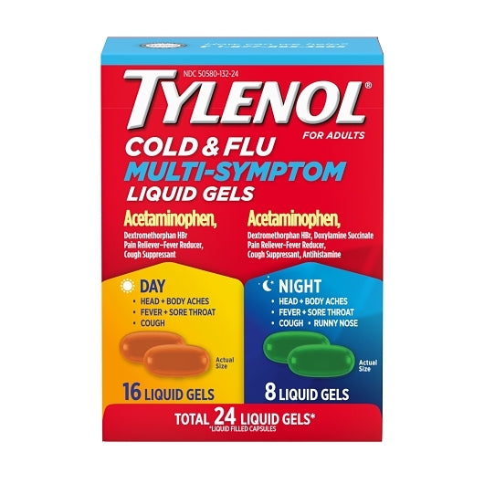 TYLENOL COLD & FLU MULTI SYMPTOM DAY/NIGHT LIQUID GEL 8/3/24ct