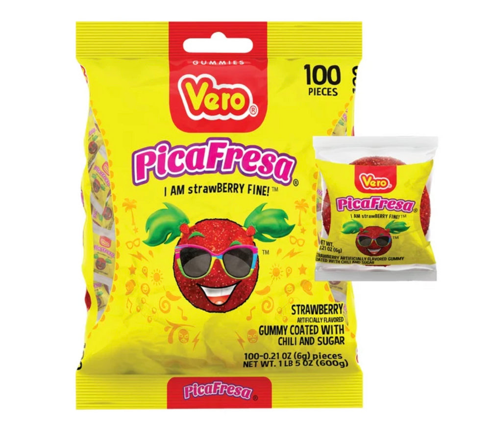VERO PICA GOMAS FRESA 8/100CT