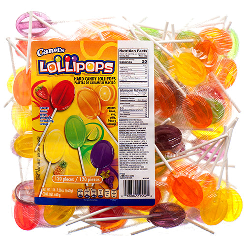 CANELS FIESTA HARD CANDY LOLLIPOPS 12/100PCS