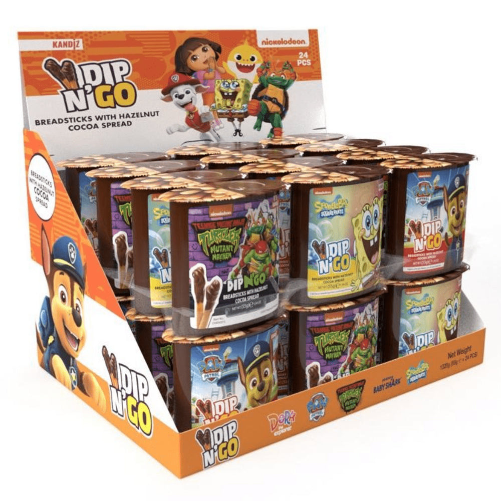 NICKELODEON DIP N' GO CHOCOLATE CANDY 4/24