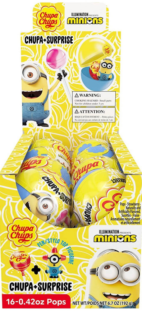 CHUPA CHUPS + SURPRISE TOY - MINIONS DSP 1/16ct