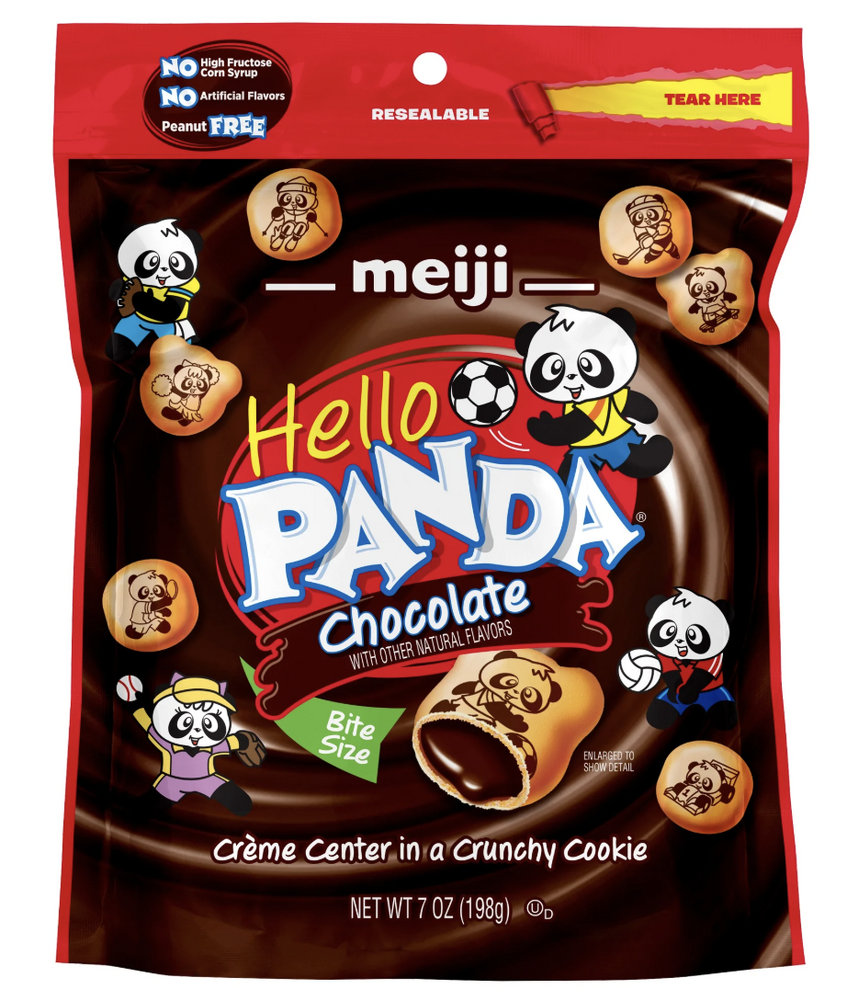 MEIJI HELLO PANDA CHOCOLATE CREAM FILLED BITE SIZE COOKIE 6/7oz