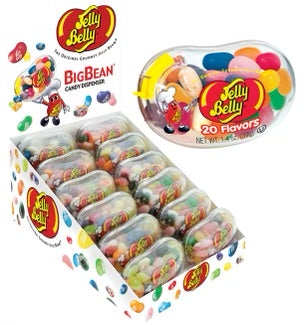 JELLY BELLY BIG BEAN CLEAR DISPENSER 20 FLAVORS 24/1.4 OZ
