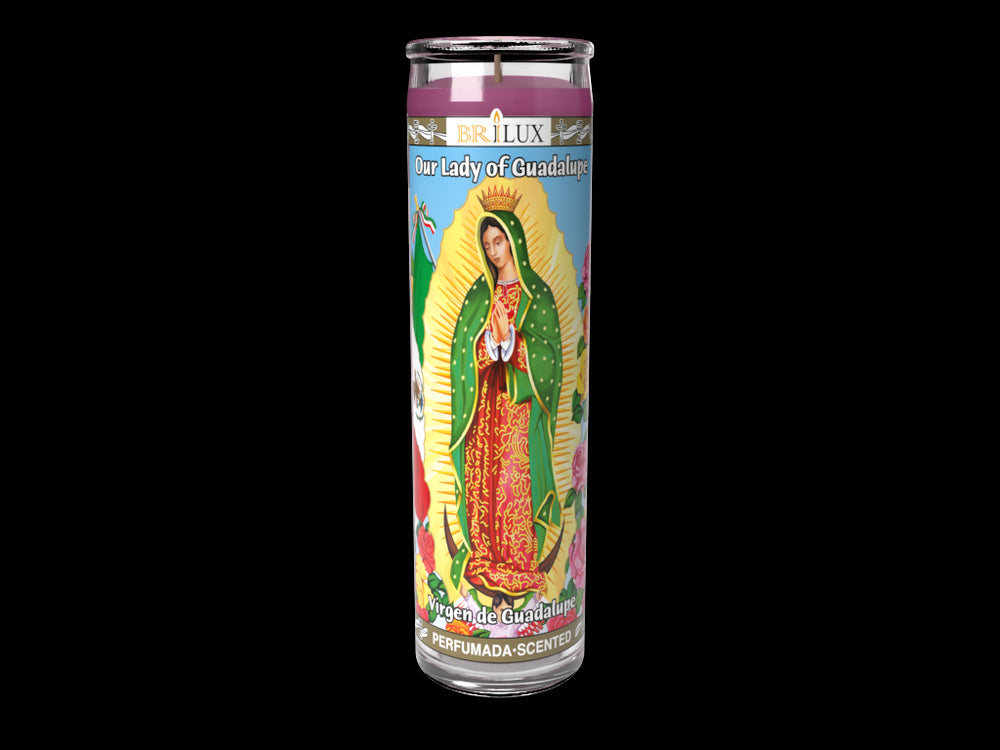 VELADORA BRILUX VIRGEN DE GUADALUPE PERFUMADA - ROSA 12/1