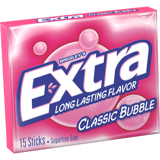 EXTRA SINGLE SERVE CLASSIC BUBBLE GUM 12/10/15pc