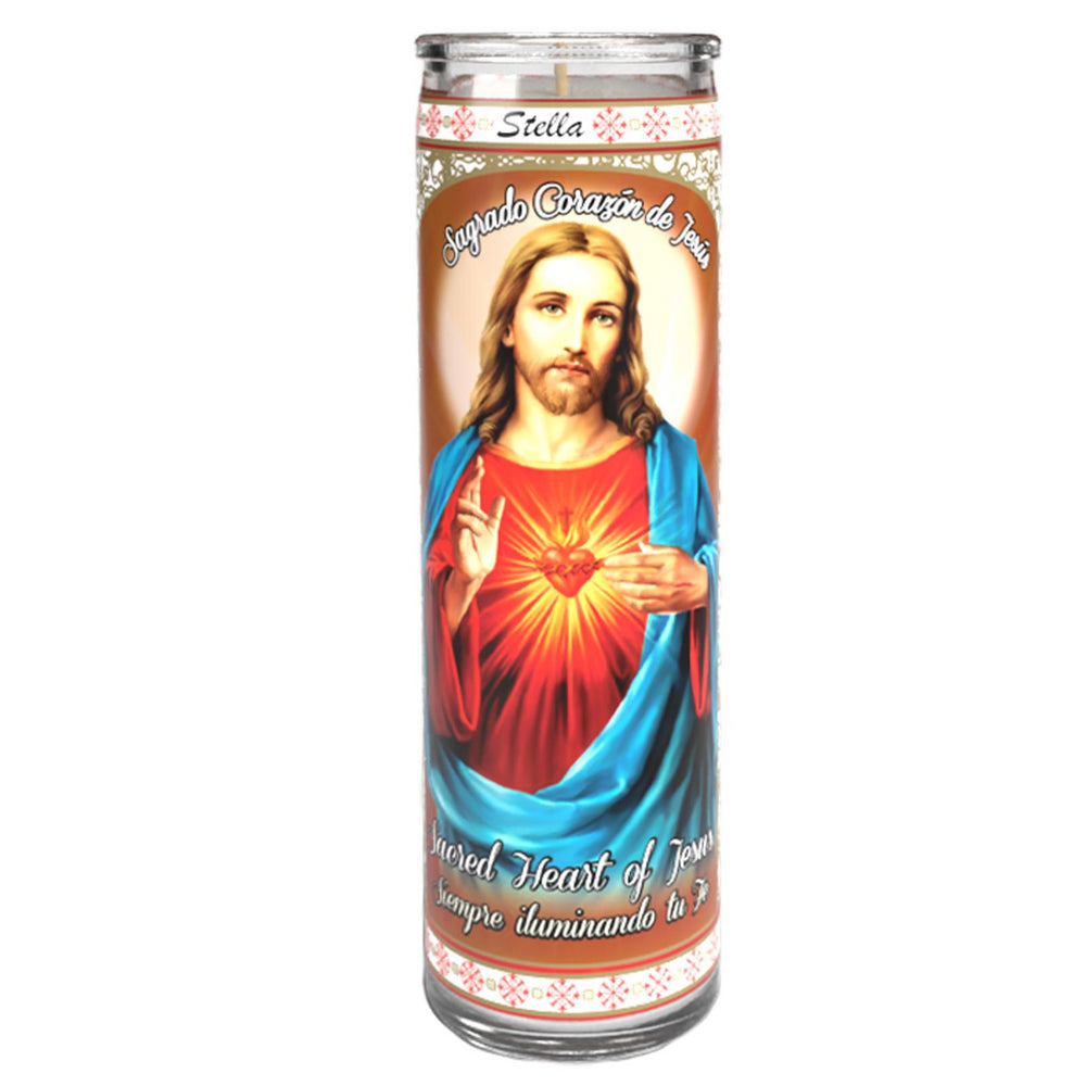 VELADORA STELLA SAGRADO CORAZON DE JESUS BLANCA 12/1