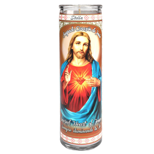 VELADORA STELLA SAGRADO CORAZON DE JESUS BLANCA 12/1