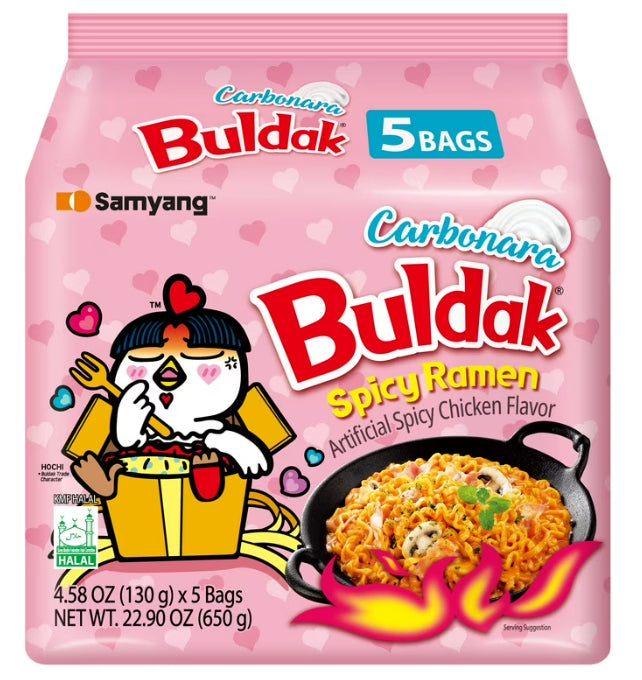 BULDAK NOODLE HOT CHICKEN CARBONARA 8/5/140gr