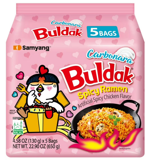 BULDAK NOODLE HOT CHICKEN CARBONARA 8/5/140gr