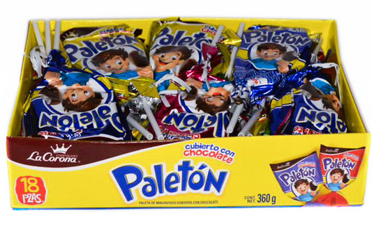 LA CORONA PALETON CHOCOLATE COVERED MARSHMALLOW LOLLIPOP 24/ 18CT