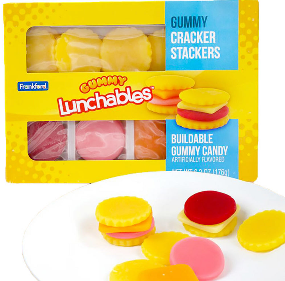 FRANKFORD LUNCHABLES CRACKER STACKER GUMMY CANDY BOX 2/10/6.2oz