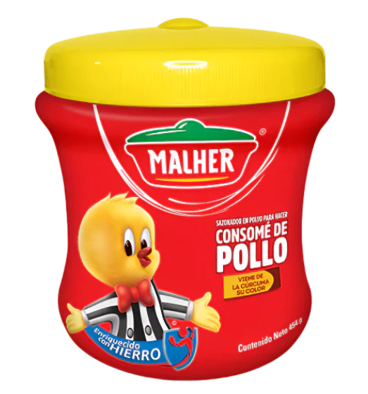CONSOME SABOR A POLLO MALHER 24/454g