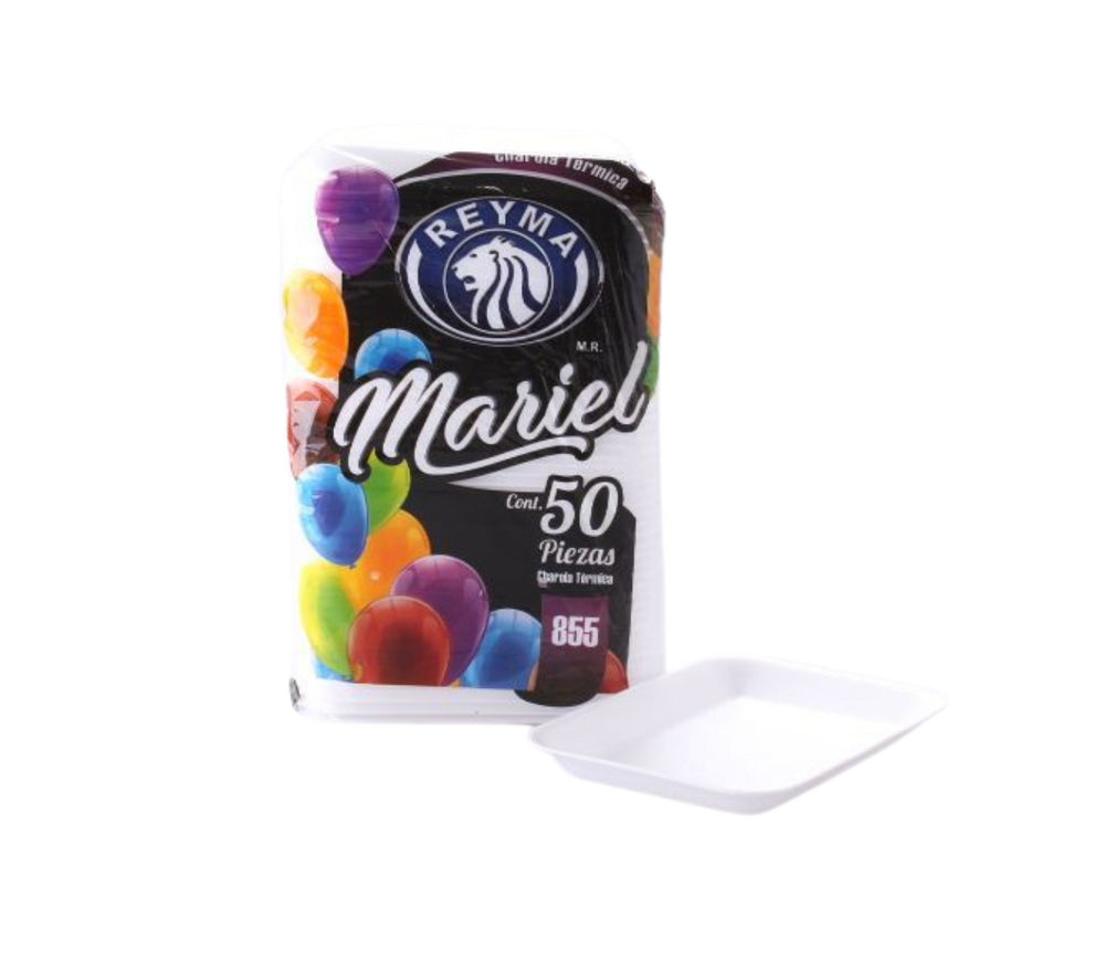 REYMA CHAROLA DE FOAM #855 MARIEL BLANCO 10/50pc