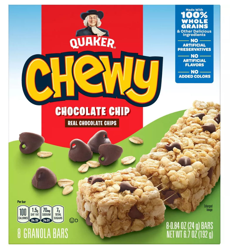 CHWY BARS CHOCOLATE CHIP 12/8 CT