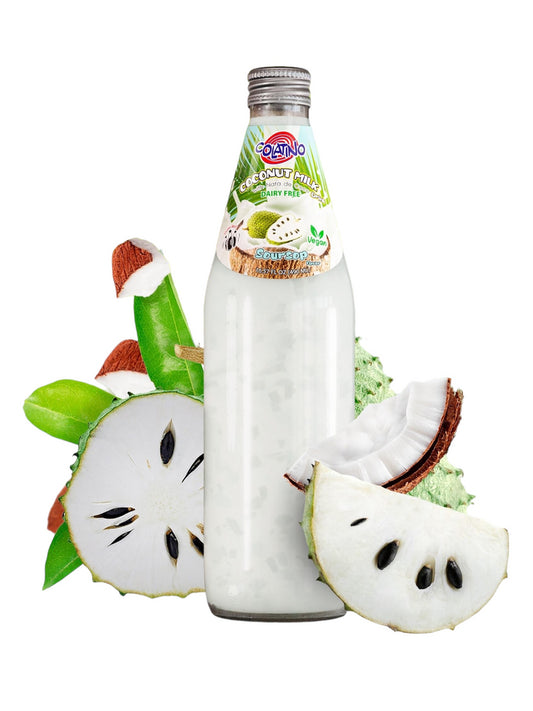 COLATINO COCONUT MILK DRINK WITH NATA DE COCO (GUANABANA) 12/490ML
