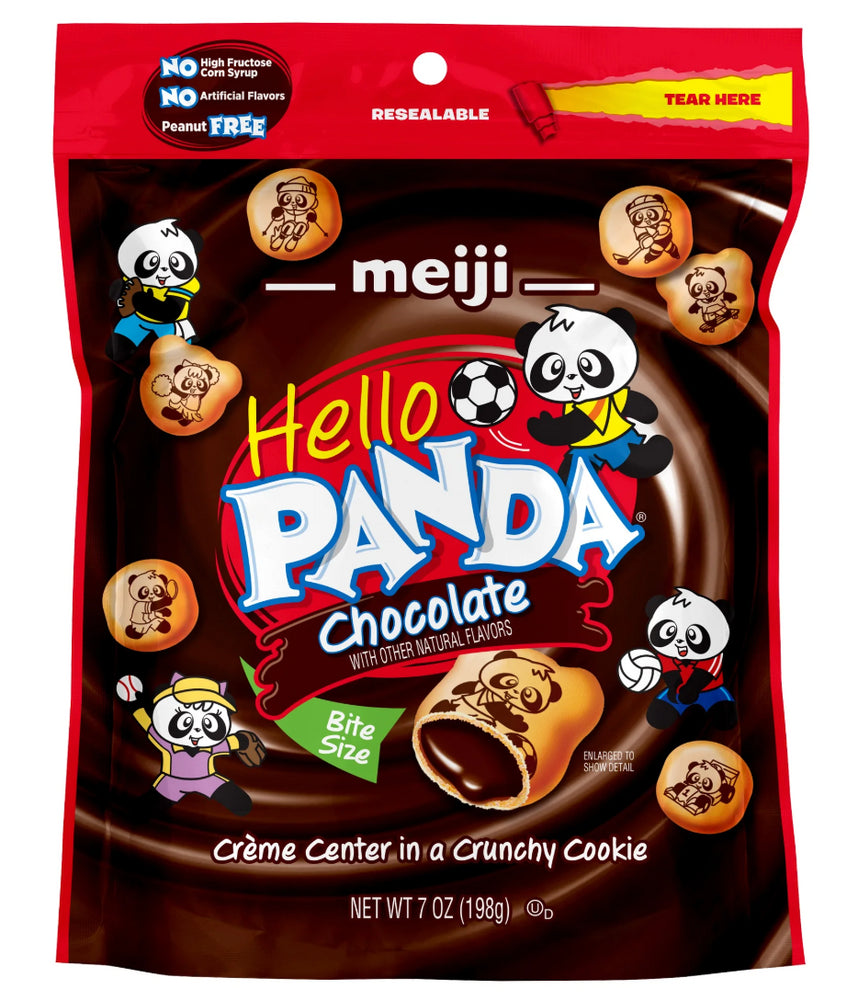 MEIJI HELLO PANDA CHOCOLATE CREAM FILLED BITE SIZE COOKIE 6/7oz