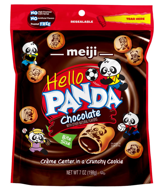 MEIJI HELLO PANDA CHOCOLATE CREAM FILLED BITE SIZE COOKIE 6/7oz
