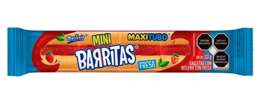 GALLETA MARINELA MEX BARRITAS DE FRESA MAXI TUBO 14/ 222G