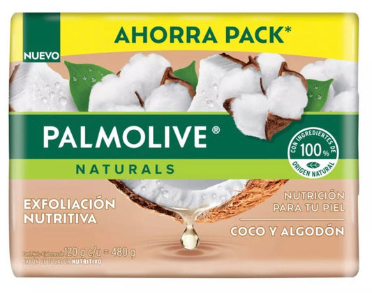 JABON PALMOLIVE COCO Y ALGODON 18/ 4 / 120GR
