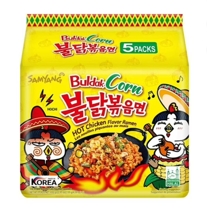 BULDAK NOODLE HOT CHICKEN CORN 8/5/140gr