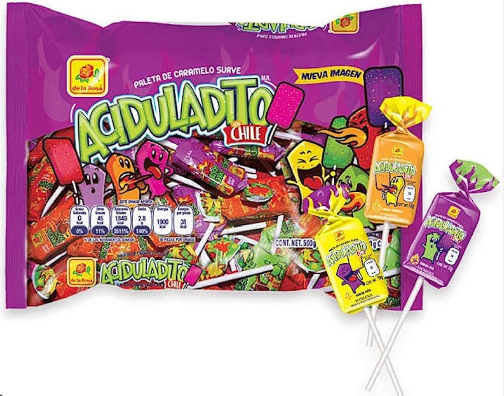 LA ROSA  ACIDULITOS PALETA C/ CHILE 20/ 50pcs