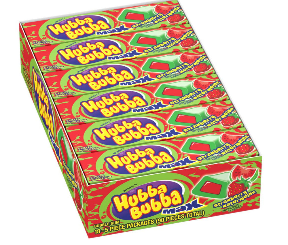 HUBBA BUBBA MAX STRAWBERRY WATERMELON 8/18/5pc