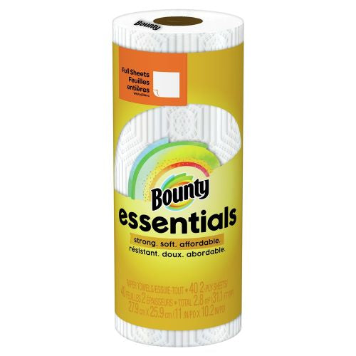 BOUNTY ESSENTIALS 2-PLY PAPER TOWELS 40 SHEETS PER ROLL, 1/30 ROLLS