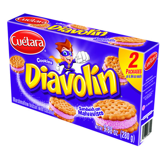 CUETARA DIAVOLIN MARSHMALLOW BUISCUIT W/ COCONUT SANDWICH COOKIE 12/9.88oz
