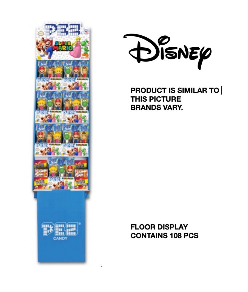 PEZ DISNEY PIXAR FLOOR DSP  ASSORTMENT 1/108/0.58OZ