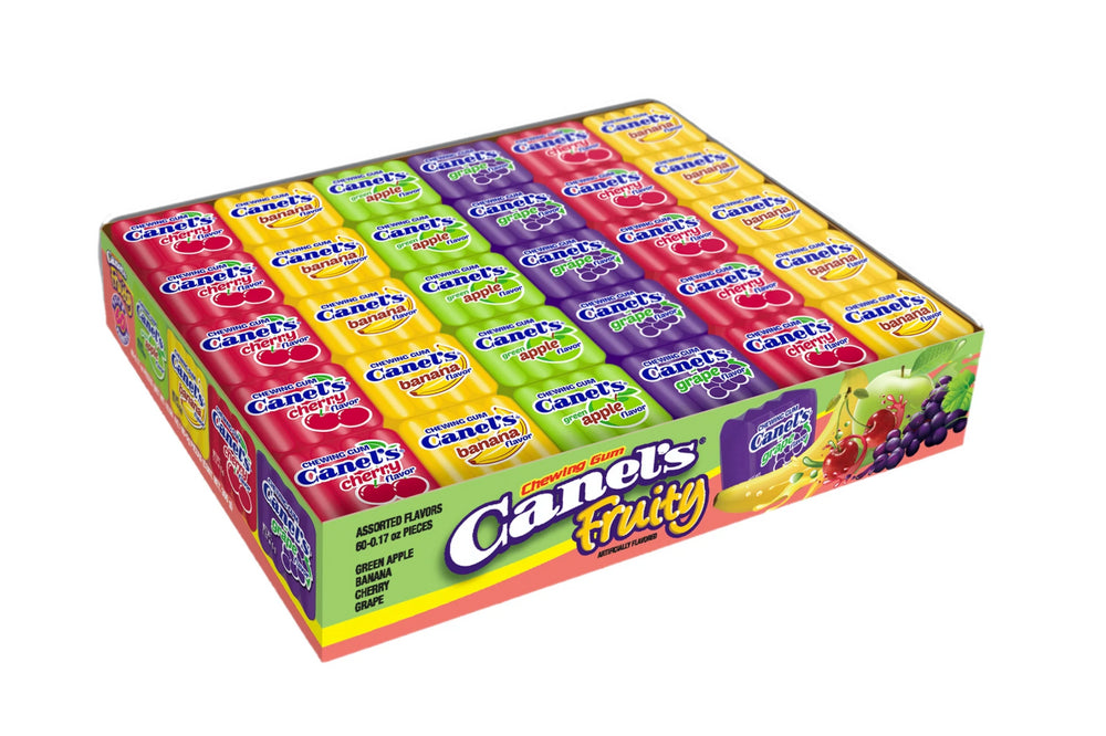 CANELS 4-PK GUM PACK TRAY FRUIT FLAVORS 12/60ct