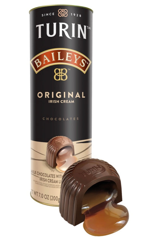 TURIN BAILEY'S IRISH CREAM LIQUOR FILLED MILK CHOCOLATE TUBE 12/ 7oz
