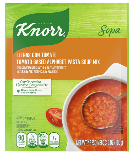KNORR SOPA DE TOMATE ALFABETO MIX 12/3.5oz