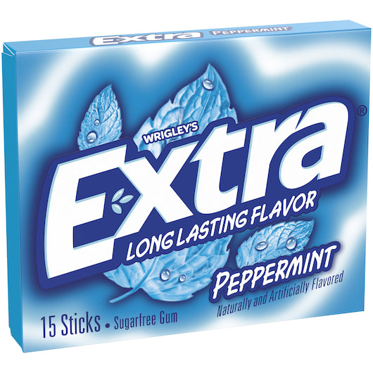 EXTRA SINGLE SERVE PEPPERMINT GUM, 12/10/15pc