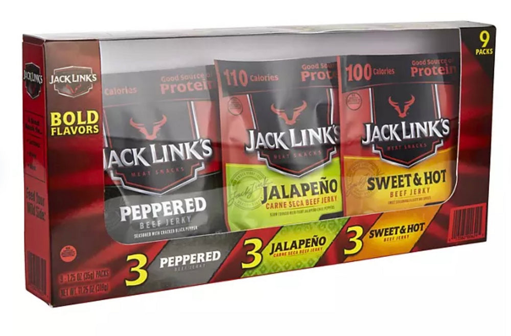 JACK LINK'S BEEF JERKY BOLD VARIETY PACK (1.25OZ., 9PK)