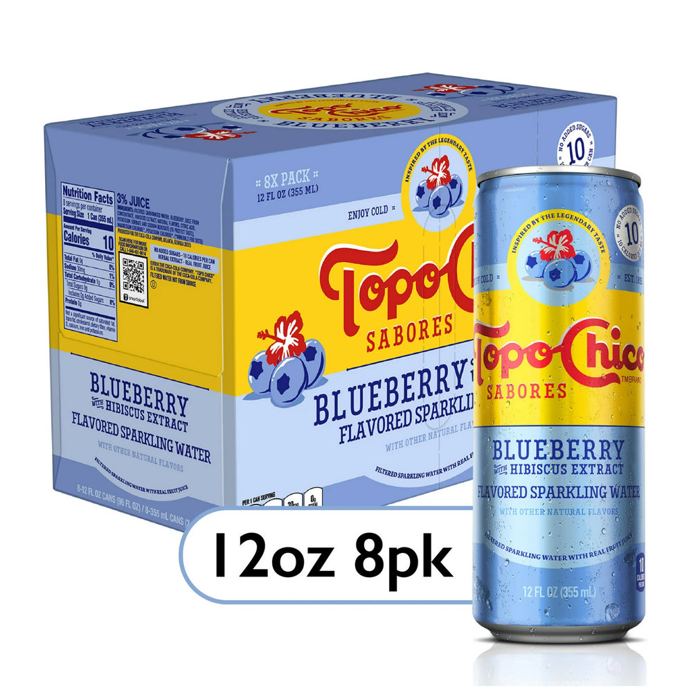 REFRESCO TOPO-CHICO SABORES ARANDANO / JAMAICA  8/12oz