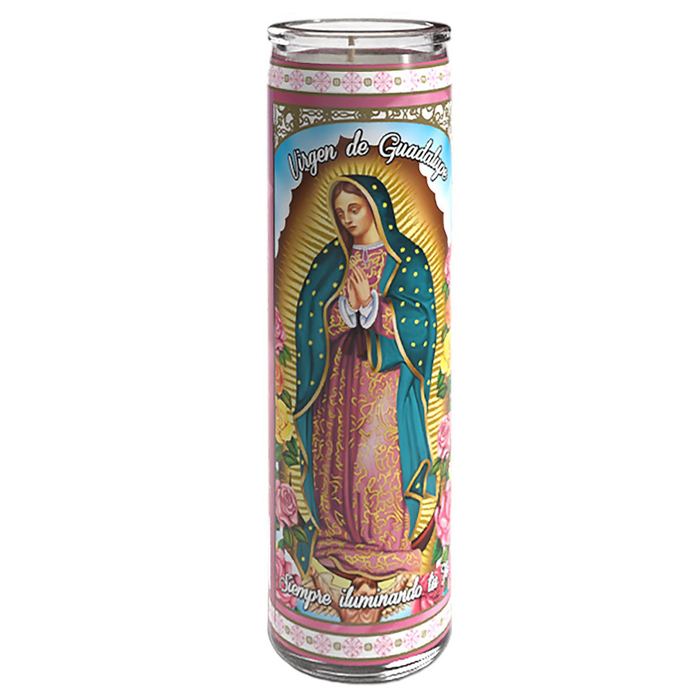 VELADORA STELLA VIRGEN DE LA GUADALUPE BLANCA 12/1